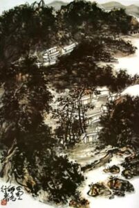 黑墨团中天地宽」——山水画《夜寺图》